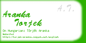 aranka torjek business card